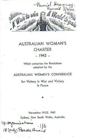 AUSTRALIAN WOMEN'S CHARTER